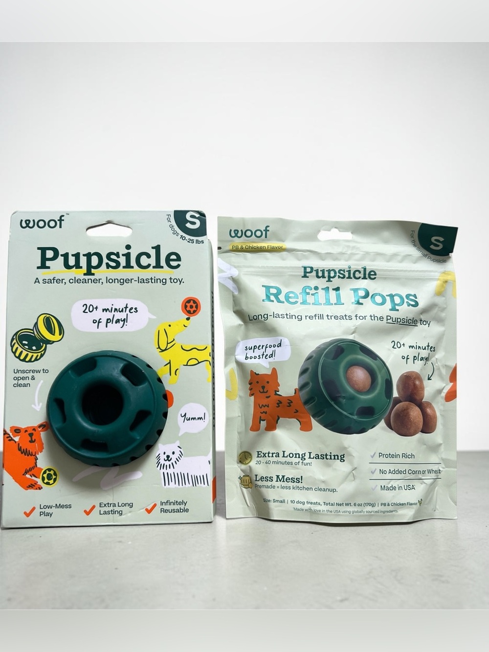 WOOF Pupsicle Treat Dispensing Dog Toy & Treat